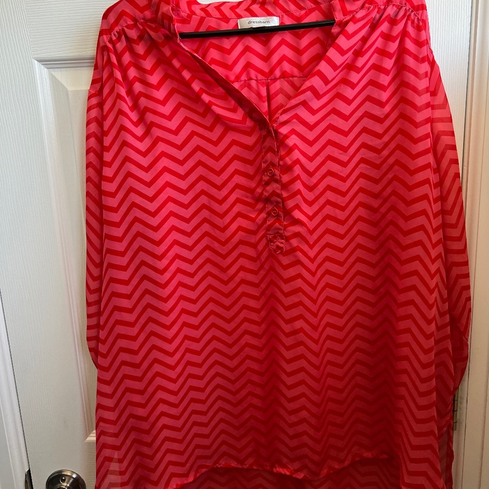 Coral Chevron Blouse